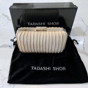 Tadashi Shoji Peiga Clutch in metallic gold
